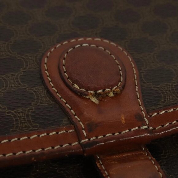 CELINE Macadam Canvas Shoulder Bag PVC Leather Brown Gold Auth 116597 - Picture 14 of 16